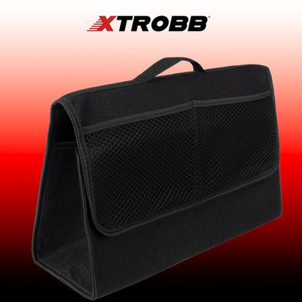 Xtrobb Vilt Kofferbak Organizer - 22 Liter - Met Klittenband - Zwart