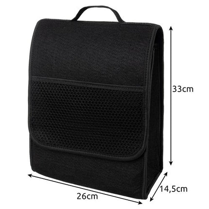 Xtrobb Vilt Kofferbak Organizer - 12 Liter - Met Klittenband - Zwart