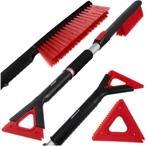 Xtrobb Telescoop Ijskrabber met Sneeuwborstel - 103 cm - Zwart/Rood