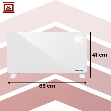 Kaminer Zelva Glazen Elektrische Radiator - 2500W - WiFi - Wit