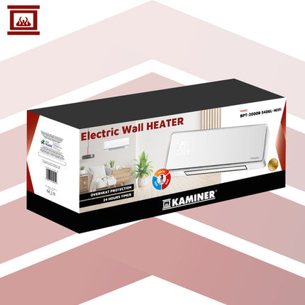 Kaminer Zelvion Luchtgordijn - 2000W - Met WiFi & Afstandsbediening - Wit