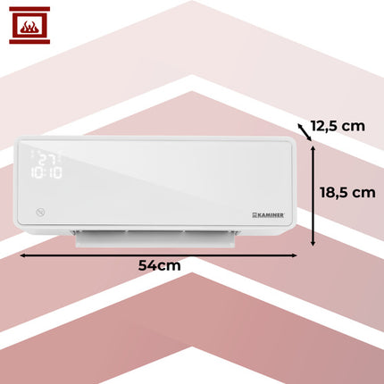 Kaminer Zelvion Luchtgordijn - 2000W - Met WiFi & Afstandsbediening - Wit