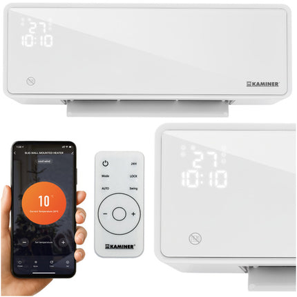 Kaminer Zelvion Luchtgordijn - 2000W - Met WiFi & Afstandsbediening - Wit