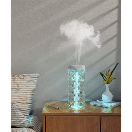Ruhhy Luchtbevochtiger en Nachtlamp - 400 ml - Roos Effect - 2-in-1
