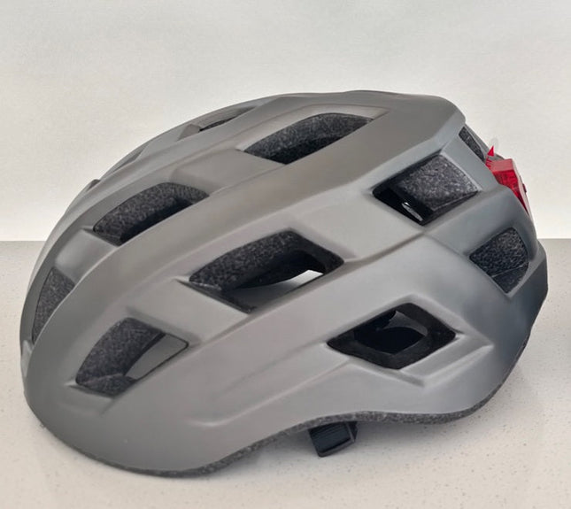 Benson Fietshelm Volwassenen met LED - Maat L (58-62 cm) - Mat Grijs - Verstelbaar