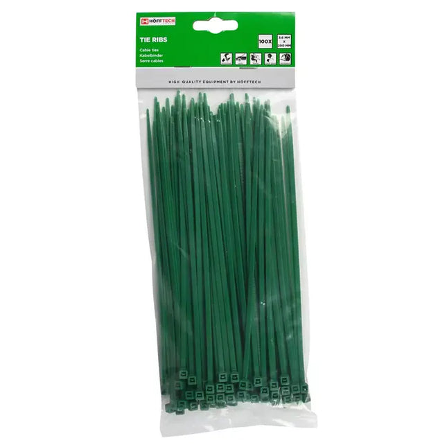 Hofftech Kabelbinders Groen 3.6 x 200 mm - 100 Stuks - Duurzaam