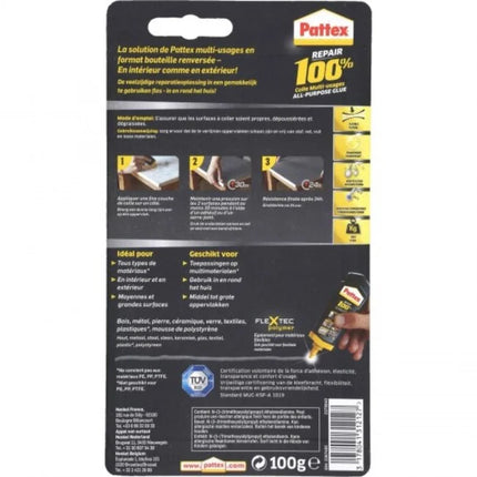 Pattex 100% Alles-in-1 Lijm – 100 gram – De Ultieme Alleslijm