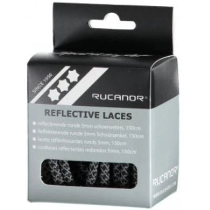 Rucanor Reflecterende Schoenveters - Rond - Grijs - 150 cm