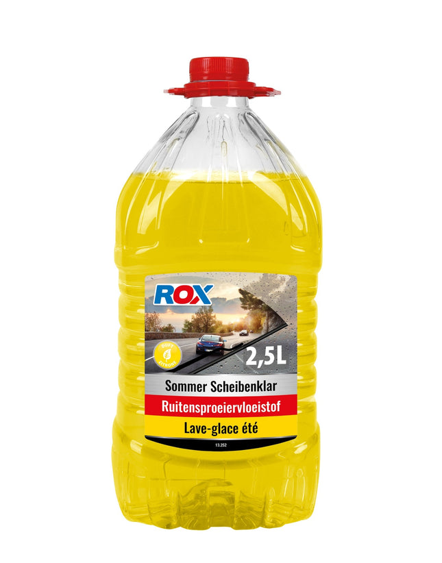 ROX Ruitensproeiervloeistof Zomer – 2,5 Liter – Kant-en-klaar – Geel