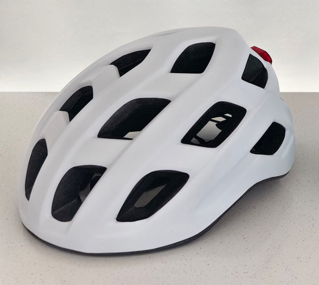 Benson Fietshelm Volwassenen met LED - Maat M (54-58 cm) - Mat Wit - Verstelbaar